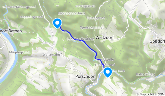 Kartenausschnitt Haltepunkt Porschdorf